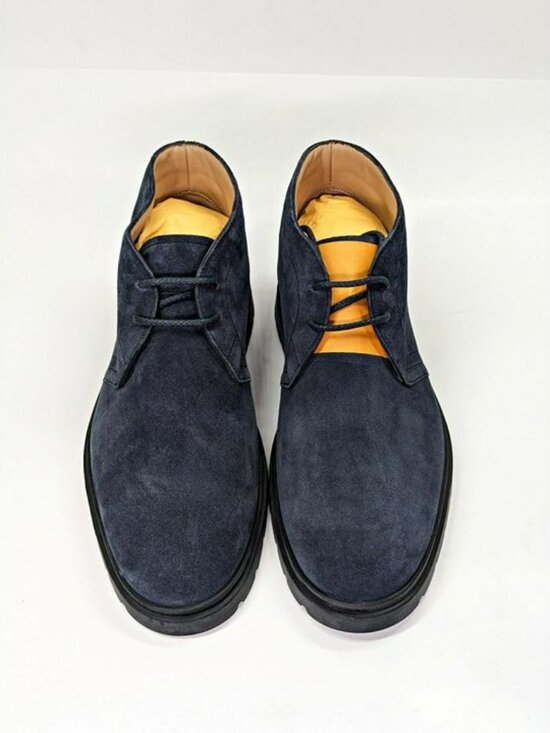 Tod\'s Men’s Blue Suede Desert Round Toe Ankle Boots Size 8.5 (MSRP $775)